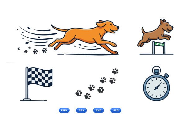 Agile Dog Racing Clipart
