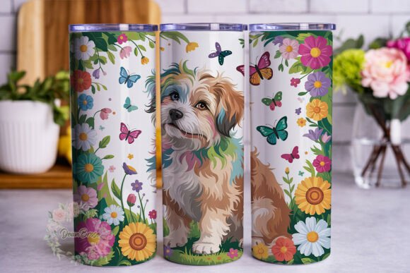 Chihuahua Dog Floral Butterfly 20oz Tumb
