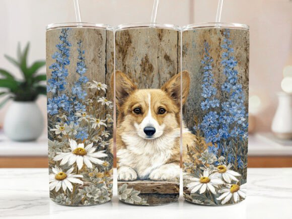Corgi Tumbler Wrap PNG Dog 20 Oz