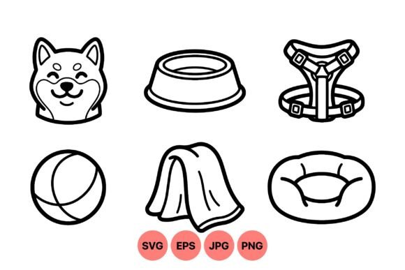 Cute Dog Accessories Clipart
