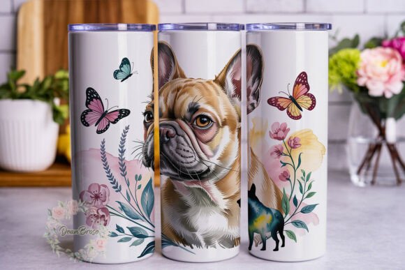 Cute Dog Floral Butterfly 20oz Tumbler