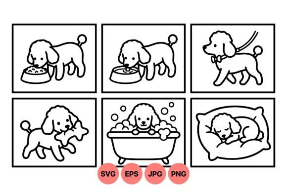 Cute Puppy Daily Life Svg