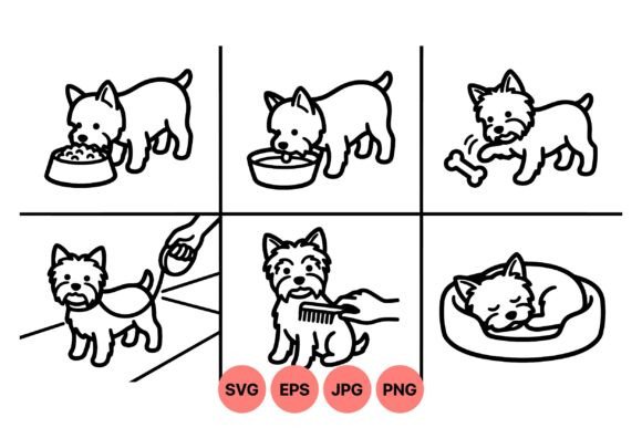 Cute Westie Dog Care Clipart