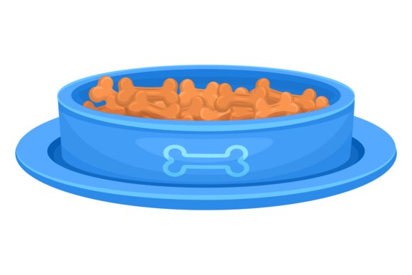 Dog Bowl Full of Dry Food Cartoon Icon