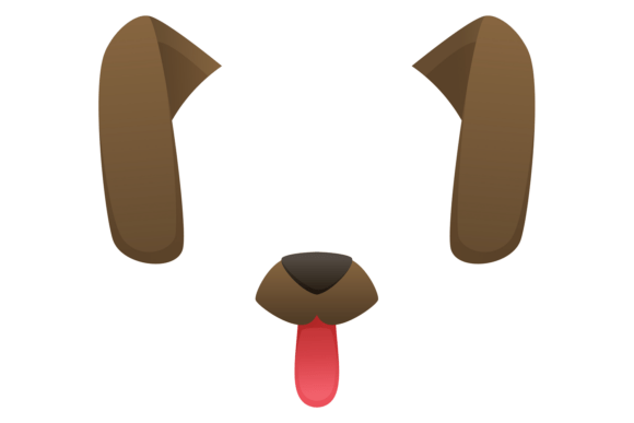 Dog Head Mask. Cartoon Animal Ears and N