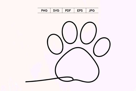 Dog Paw Continuous Line Art