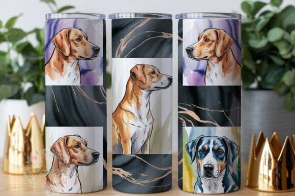 Dog Portrait Watercolor Skinny Tumbler
