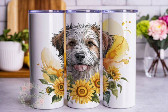 Dog Sunflower 20oz Tumbler Wrap