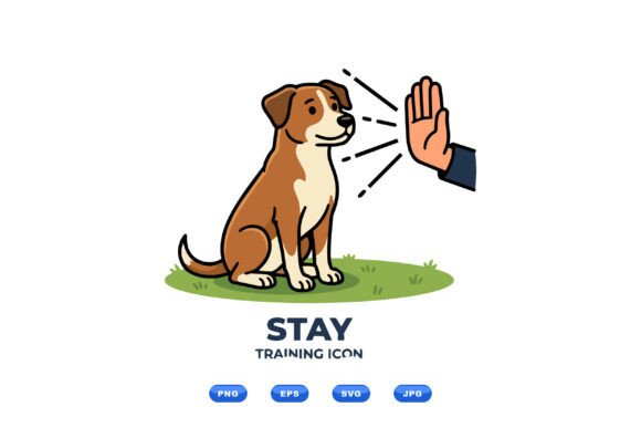 Dog Training Stay Icon Design