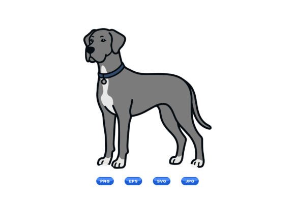 Elegant Great Dane Dog Illustration