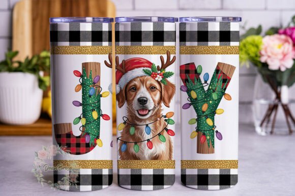 Festive Dog Plaid 20oz Tumbler Wrap