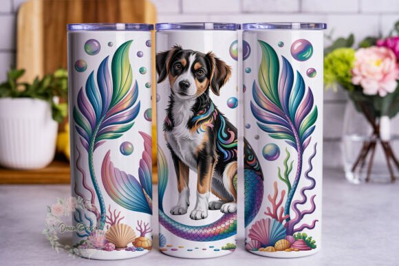 Mermaid Dog Fantasy 20oz Tumbler Wrap