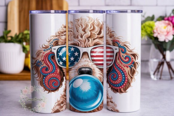 Patriotic Dog Bubblegum 20oz Wrap
