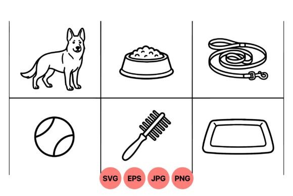 Pet Dog Essentials Clipart Set