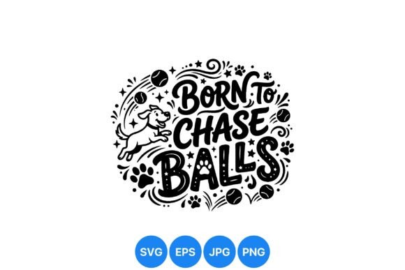 Playful Dog Chase Balls Design
