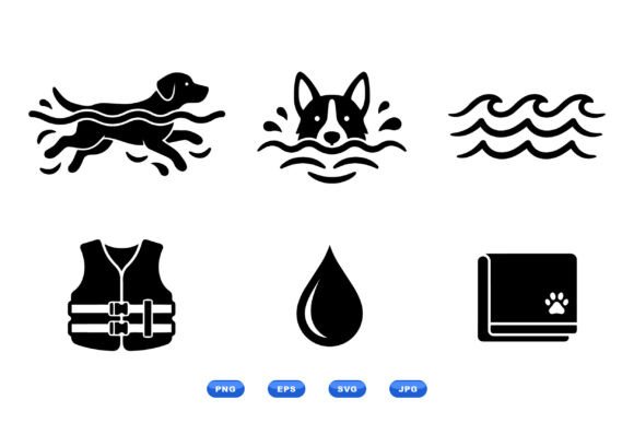 Playful Dog Swim Icon Pack