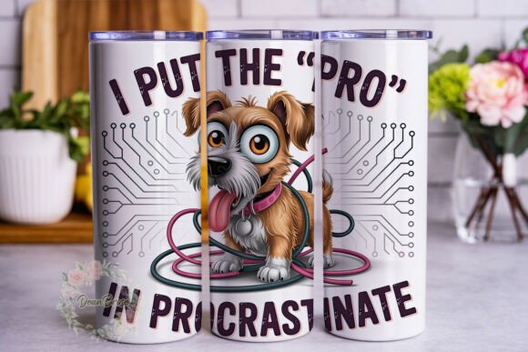Procrastinating Dog 20oz Tumbler Wrap
