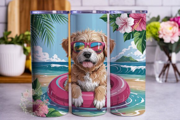 Tropical Dog Sunglasses 20oz Tumbler