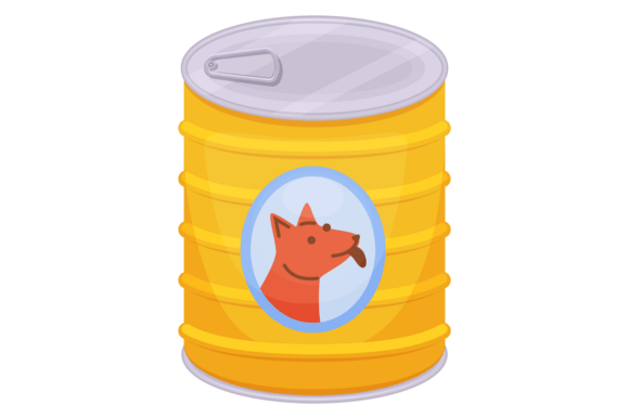 Wet Food Can. Dog Product Cartoon Icon