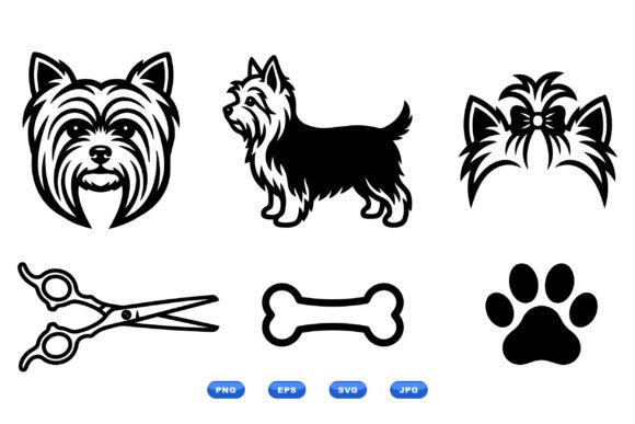 Yorkie Dog Grooming Icons Review